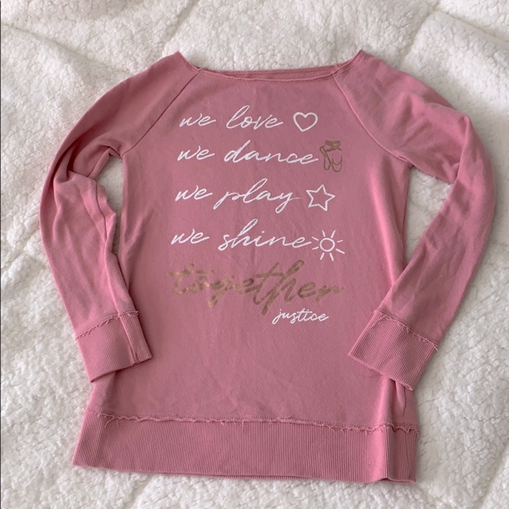 Justice girls pink sweatshirt